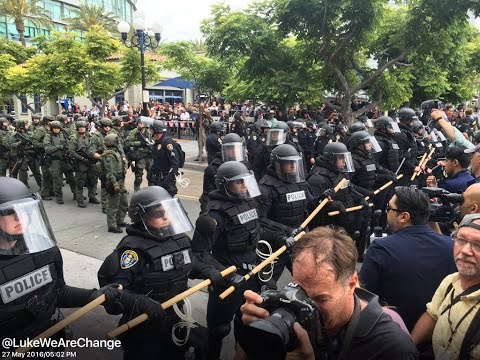 Police Trample and Pepper Spray Protestors At Trump Rally In San Diego