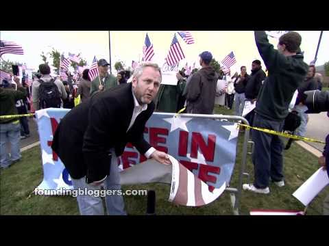 Andrew Breitbart Confronts Hateful Protesters At Right Nation 2010