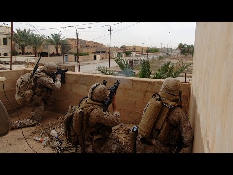 US Marines in Combat During Operation in Ramadi, Iraq 2006