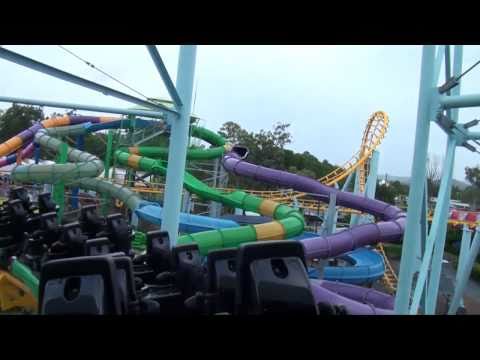 Cyclone Steel Roller Coaster Back Seat POV Dreamworld Australia