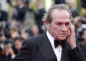 Director Tommy Lee Jones arrives for the screening of The Homesman at the 67th international film festival, Cannes, southern France, Sunday, May 18, 2014.