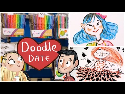 CHEAP ART SUPPLY CHALLENGE | Doodle Date