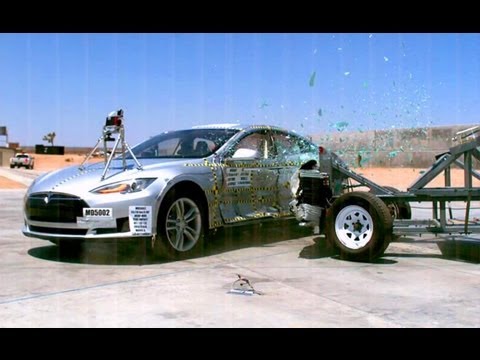 2013 Tesla Model S | Side Crash Test by NHTSA | CrashNet1