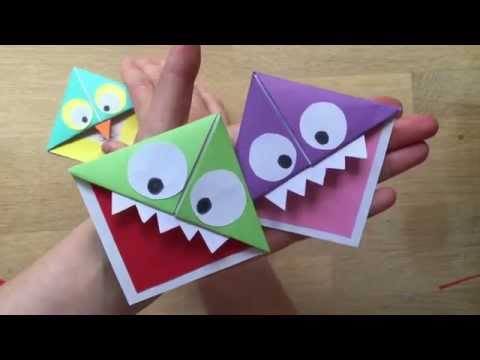 Easy Paper Monster & Owl Corner Bookmarks