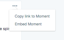 Embed Moment menu item on Twitter.com