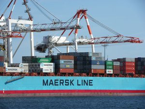 Container ship moored at the Port of Fremantle, Western Australia