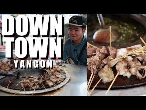 Trying Myanmar BURMESE FOOD at DOWNTOWN YANGON 2016