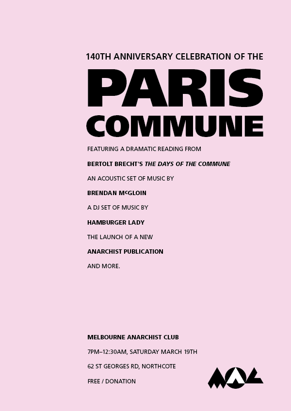 poster for the Paris Commune event