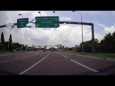 Driving from Downtown Tampa to Brandon, Florida on Selmon Expressway