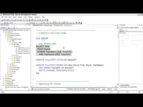 SQL Server Creating a Full-Text Index