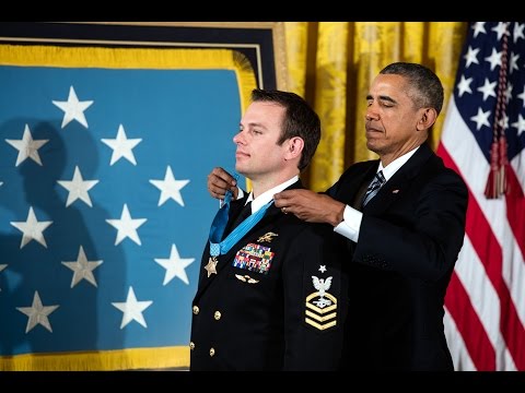 The President Presents the Medal of Honor to U.S. Navy Senior Chief Edward Byers, Jr.