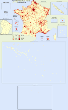 map of population in France