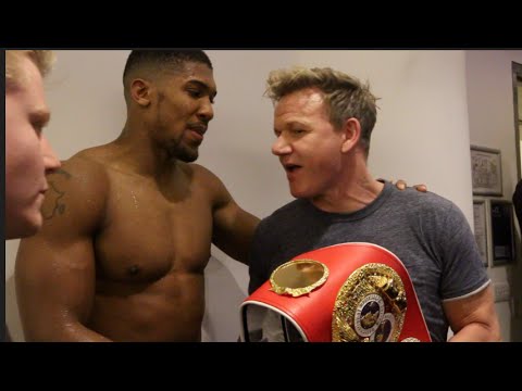 ANTHONY JOSHUA & GORDAN RAMSAY DISCUSS KNOCKOUT OF DOMINIC BREAZEALE - EXCLUSIVE DRESSING ROOM