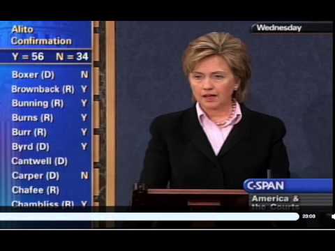 Senator Hillary Clinton remarks on Samuel Alito Jr. SCOTUS Nomination