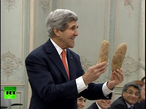 Video: Kerry gives Lavrov Idaho potatoes before talks in Paris