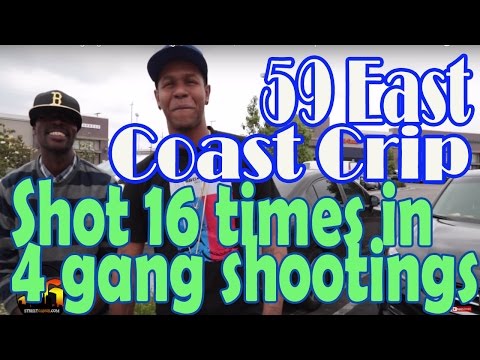 Shot 16 times in 4 gang-related shootings in South LA, 59 East Coast Crips