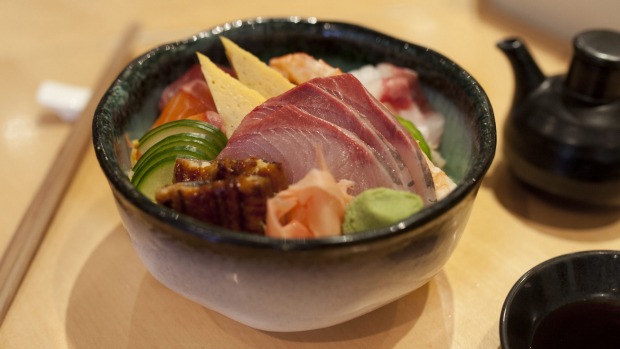 Chirashi zushi at Shira Nui Japanese restaurant in Glen Waverley.