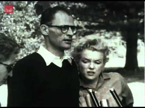 Marilyn Monroe and Arthur Miller at a press conference