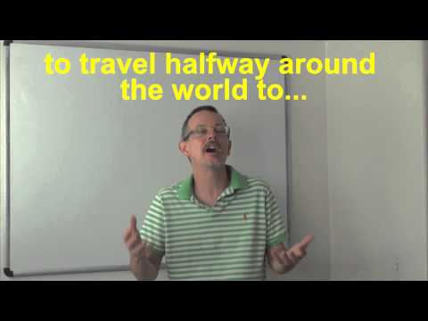 Learn English: Daily Easy English Expression 0528: travel halfway around the world to...