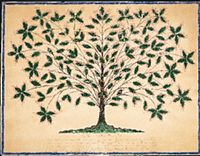 Hannah Cohoon, Tree of Life or Blazaing Tree, 1845.jpg