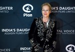 Actress Meryl Streep arrives for the premiere of the film "India's Daughter" at Baruch College in New York, Monday, March 9, 2015.