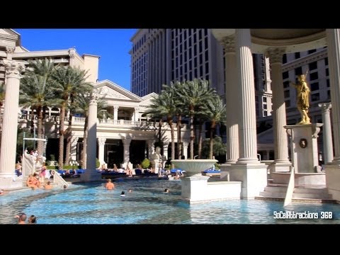 [HD] Tour of Caesars Palace Pools - Garden of the Gods Pool Oasis