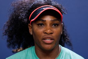 Serena Williams (USA) during her press conference after her oponent Vitalia Diatchenko (RUS) retires during Round 1 of the 2015 US Open at the USTA Billy Jean King National Tennis Center in Flushing Meadows, New York August  31, 2015