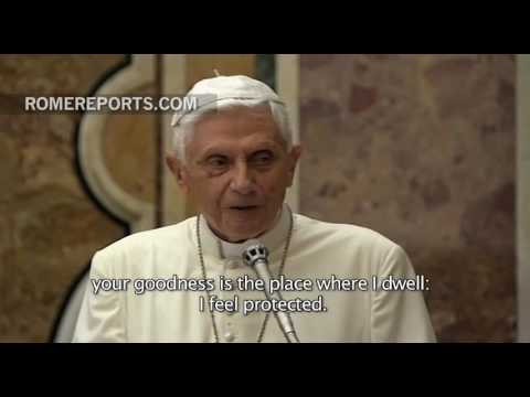 Benedict XVI addresses a speech to Pope Francis