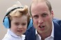 FAIRFORD, WALES - JULY 08:  Prince William, Duke of Cambridge and Prince George during a visit to the Royal ...