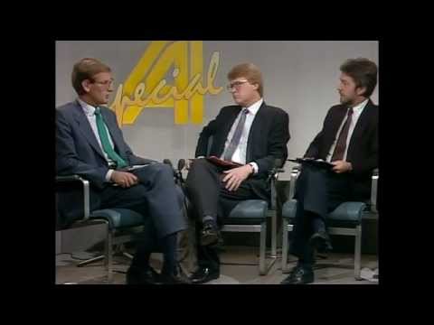 Carl Bildt (M) frågas ut i aktuellt i maj 1990