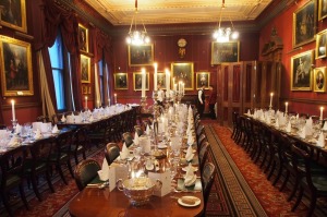 The Garrick Club dining room.