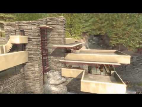 Frank Lloyd Wright - Fallingwater, house over waterfall.