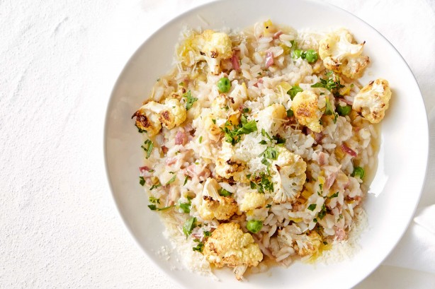 Roasted cauliflower and cheese risotto