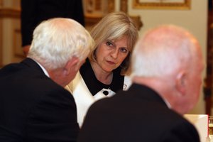 Home Secretary Theresa May at the Dinner on the Eve of the Marriage of His Royal Highness Prince William of Wales K.G. with Miss Catherine Middleton at Lancaster House, 28 April 2011.