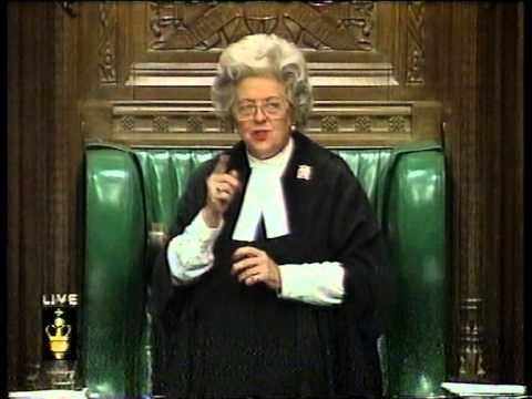 Betty Boothroyd deals with points of order - UK Parliament