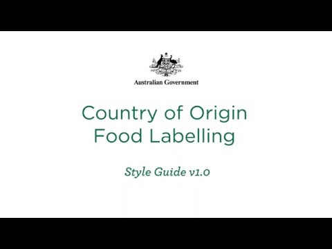 Country of Origin Food Labelling Style Guide