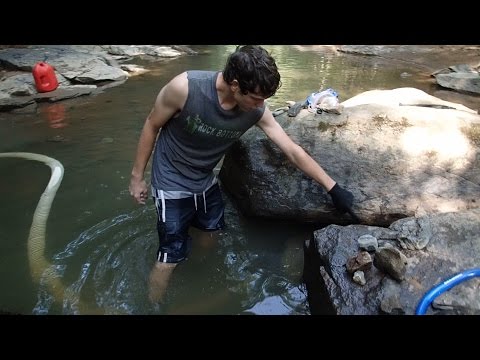 Gold Dredging in the Creek with Nugget!