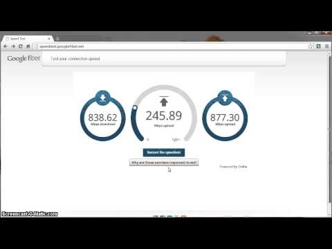 Google Fiber Speed Test - Google Network Box - Gigabit Ethernet