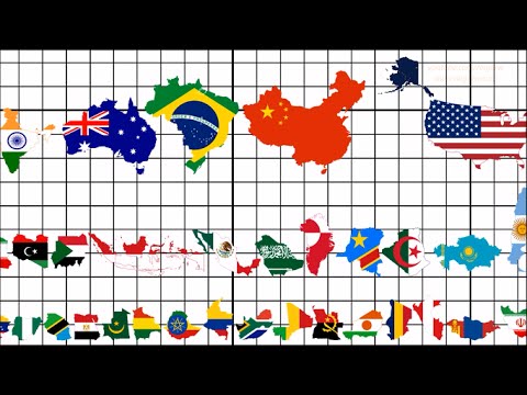 Country Size Comparison (All 195 Flag Map Ranking)