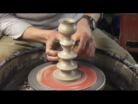 Making / throwing a Pottery Candlestick on the wheel