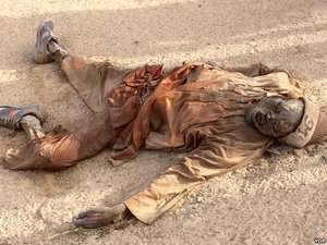 Dead Boko Haram soldier in Nigeria, killed in March 2015.