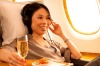 Settle back into the comfortable, spacious seats on Emirates A380 Business Class.