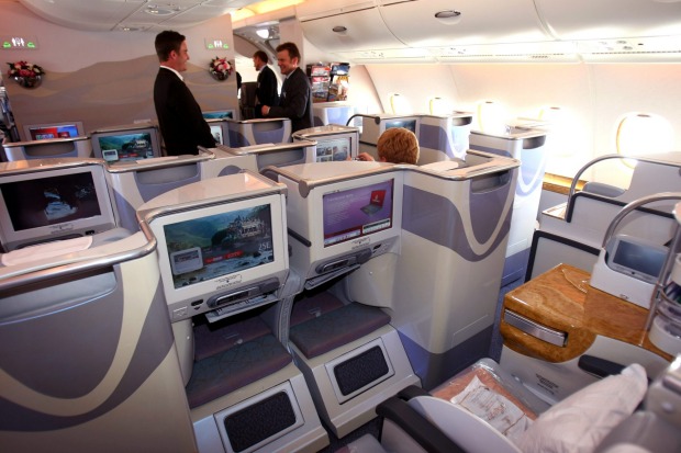 Buisiness class on board of the Airbus A380.