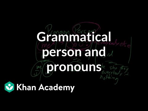 Grammatical person and pronouns | The parts of speech | Grammar | Khan Academy