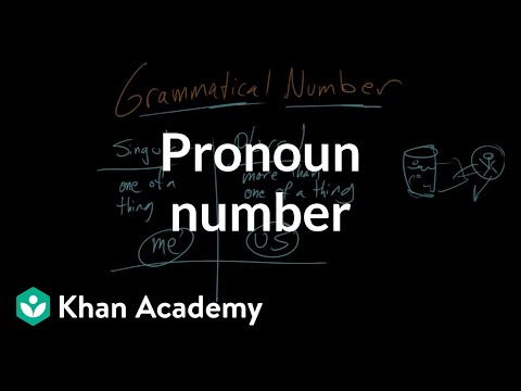 Pronoun number | The parts of speech | Grammar | Khan Academy