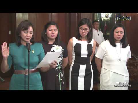 Oath-Taking of Vice President Leni Robredo as HUDCC Chairperson 7/12/2016