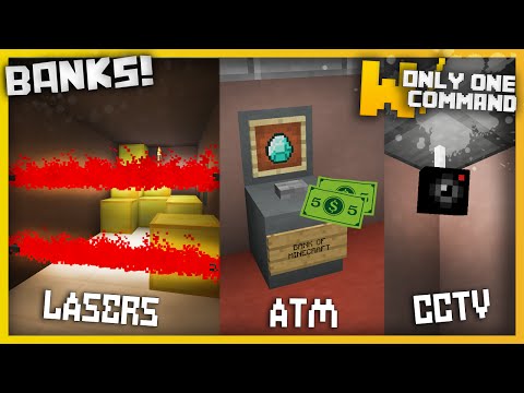 Minecraft - Banks with only one command block (ATMs, Security Cameras & Lasers)