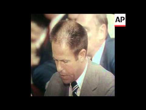 SYND 31-7-73 HALDEMAN TESTIFYING BEFORE SENATE WATERGATE COMMITTEE THAT HE HEARD THE TAPES