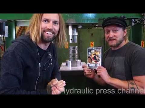 Crushing DVDs for dudesons with hydraulic press