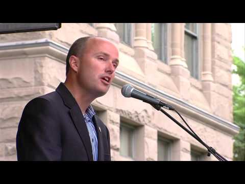 Lt. Gov Spencer Cox speaks at Orlando Shooting vigil in Utah